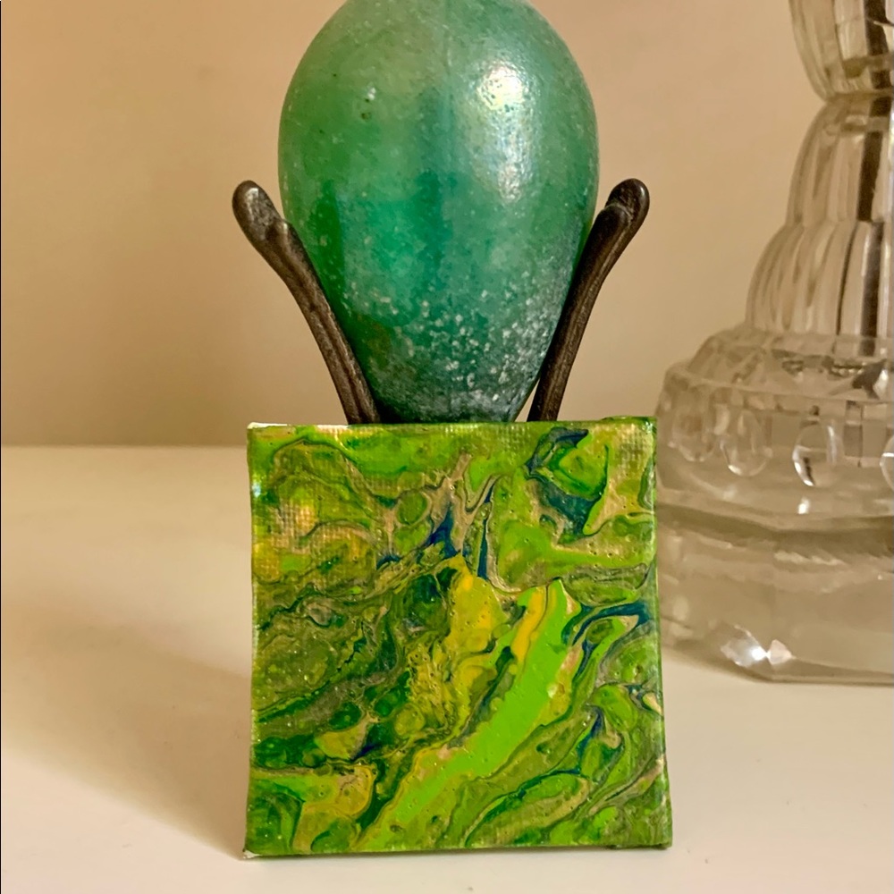 Abstract Acrylic Pour Painting NWT mini canvas